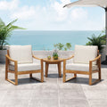 Samwell Outdoor Acacia Wood Club Chairs With Water Resistant Cushions Set Of 2 By Christopher Knight Home