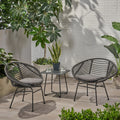 San Antonio Outdoor Woven Faux Rattan Chairs With Cushions Set Of 2 By Christopher Knight Home