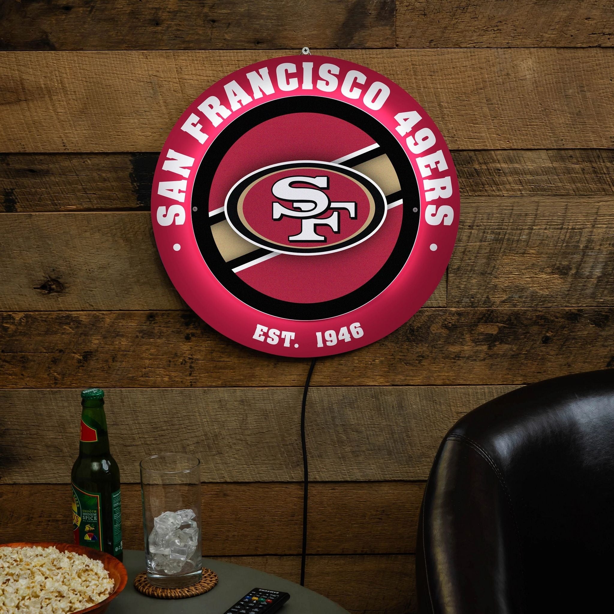 San Francisco 49Ers Led Metal Lit Wall Sign Decor