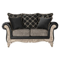San Marino 2 Tone Fabric Wooden Frame Loveseat In Ebony