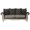 San Marino 2 Tone Fabric Wooden Frame Sofa In Ebony