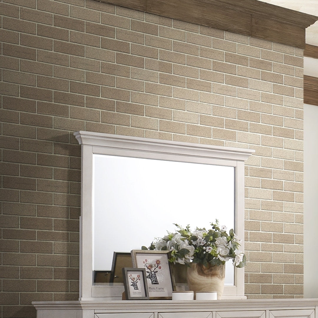 San Mateo Rustic White Landscape Mirror
