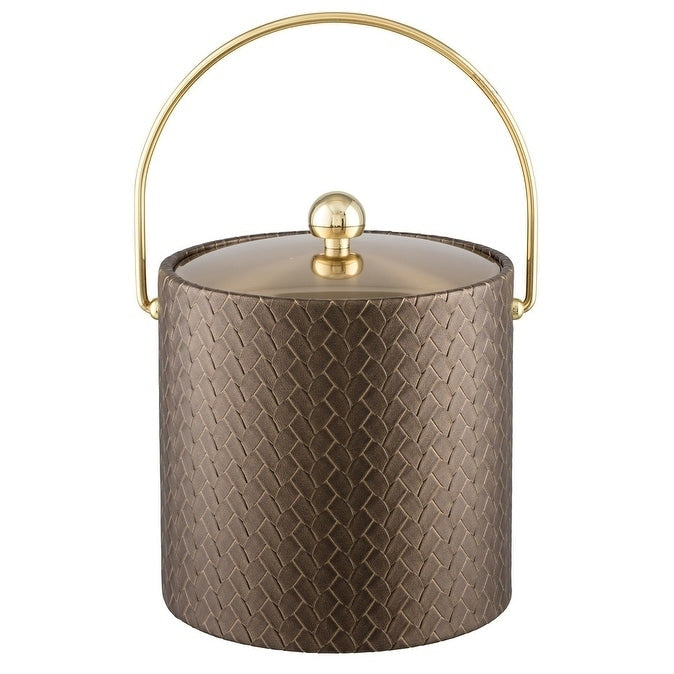 San Remo Antique Gold 3 Qt Ice Bucket W Bale Handle Metal Cover