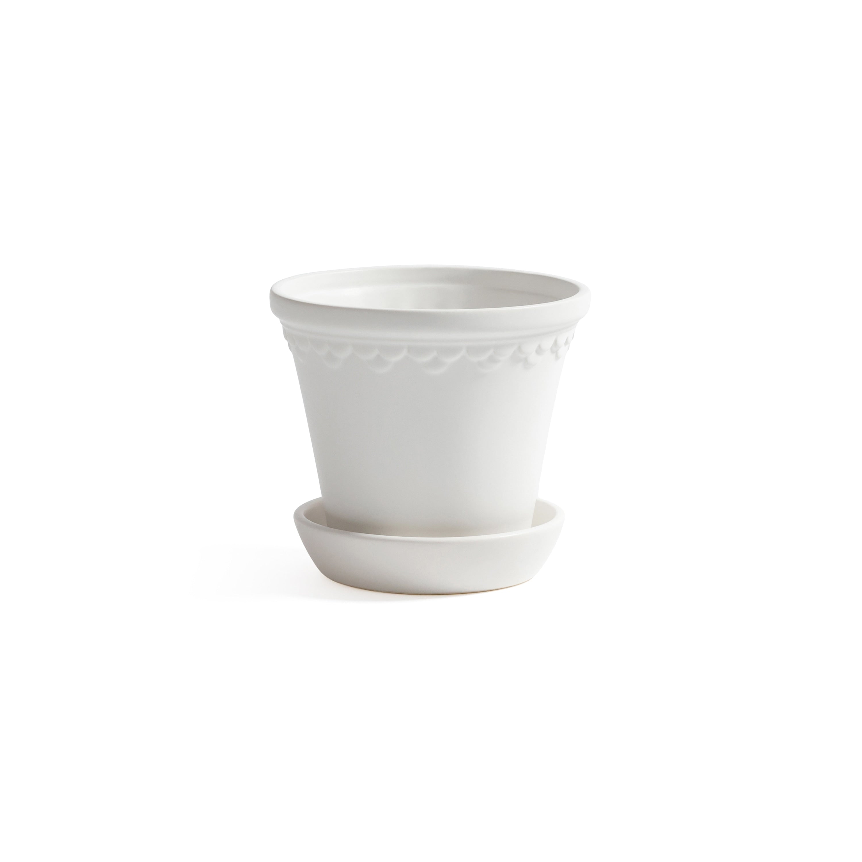 San Ysidro Ceramic Flower Pot With Saucer