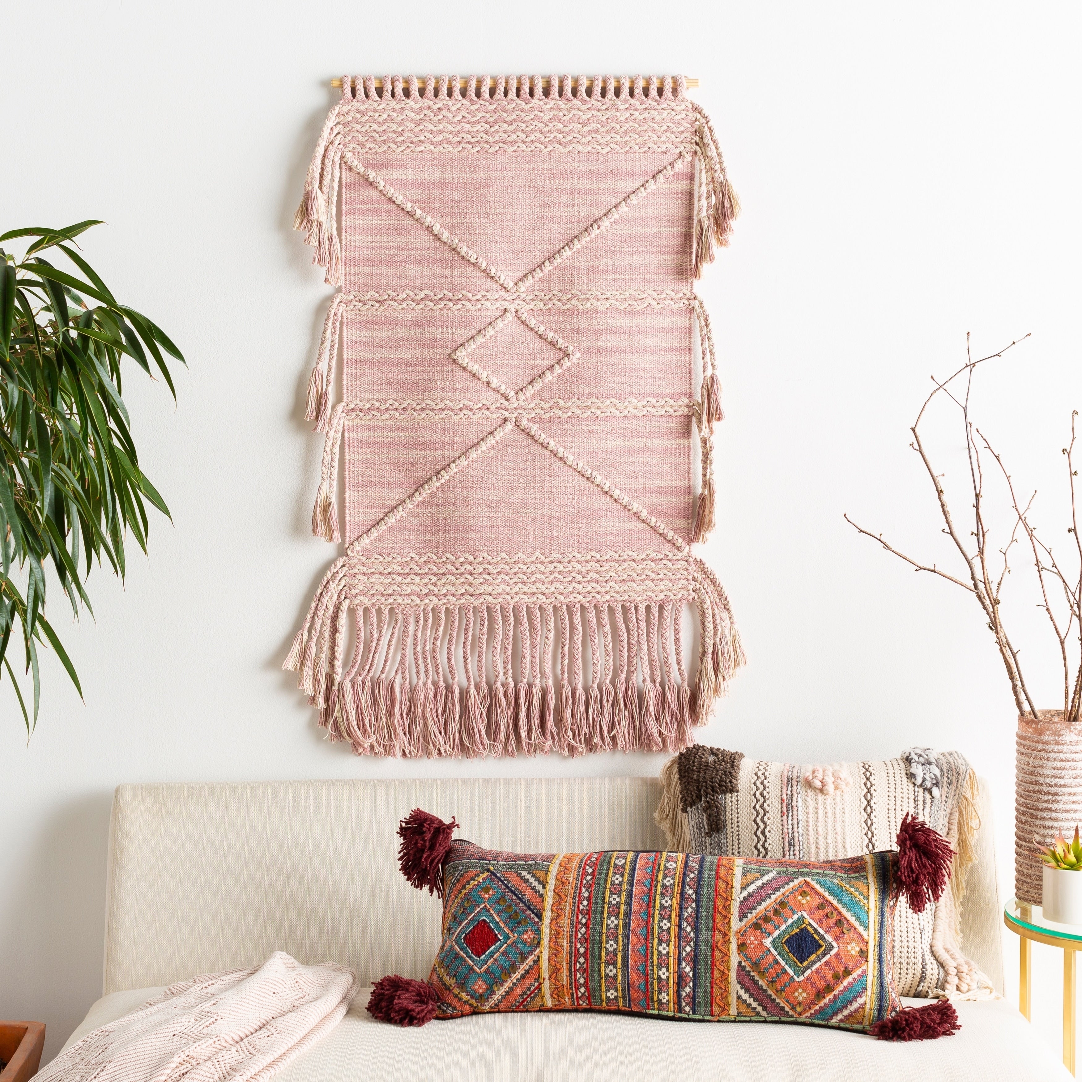 Sanae Hand Woven 24 X 36 Tasseled Wall Tapestry 24 X 36