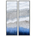 Sand Art Textured Metallic Hand Painted Wall Art Abstract Diptych Set