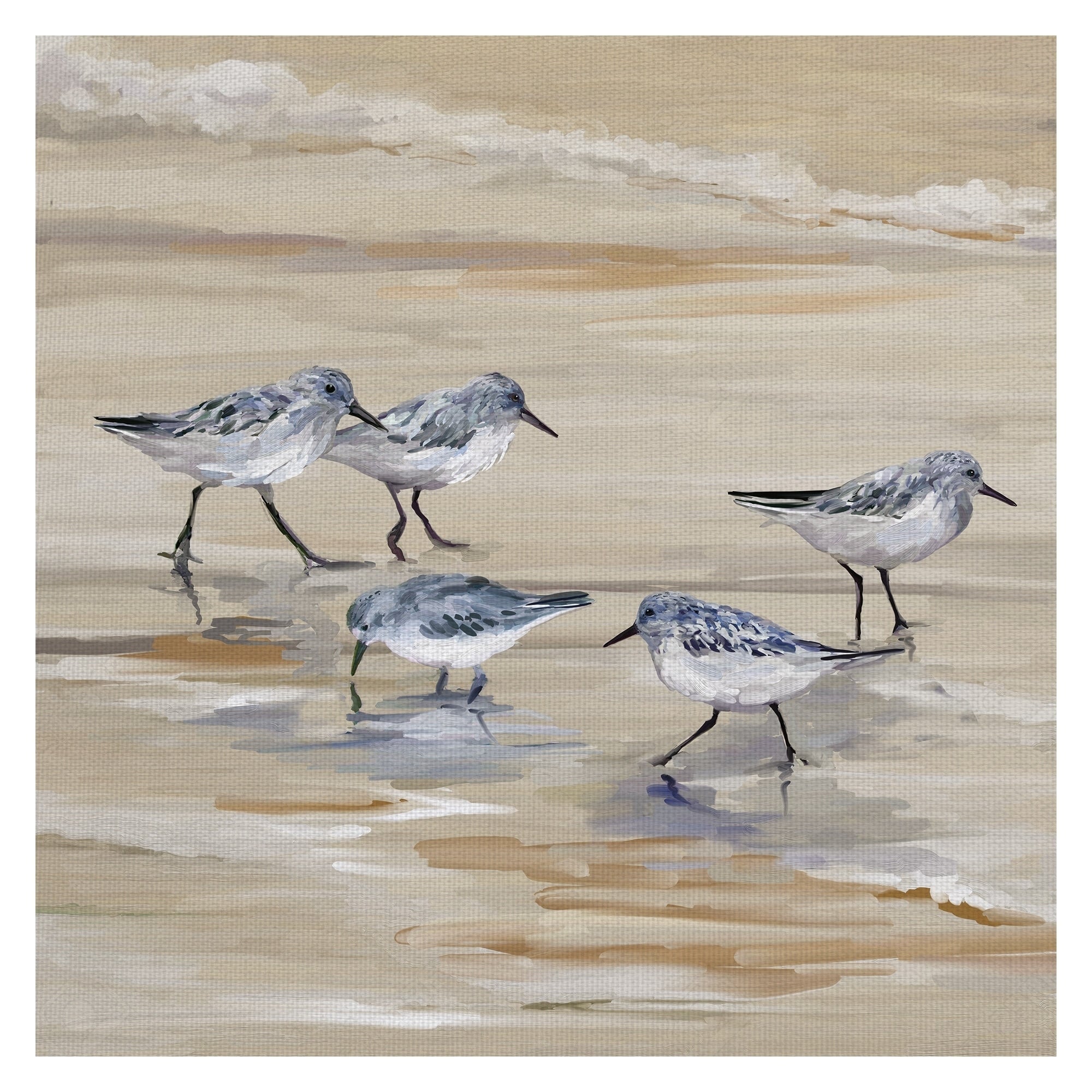 Sandpiper Beach Ii Amber By Studio Arts Wrapped Canvas Art Multi Color