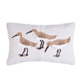 Sandpiper Trio Hooked Pillow