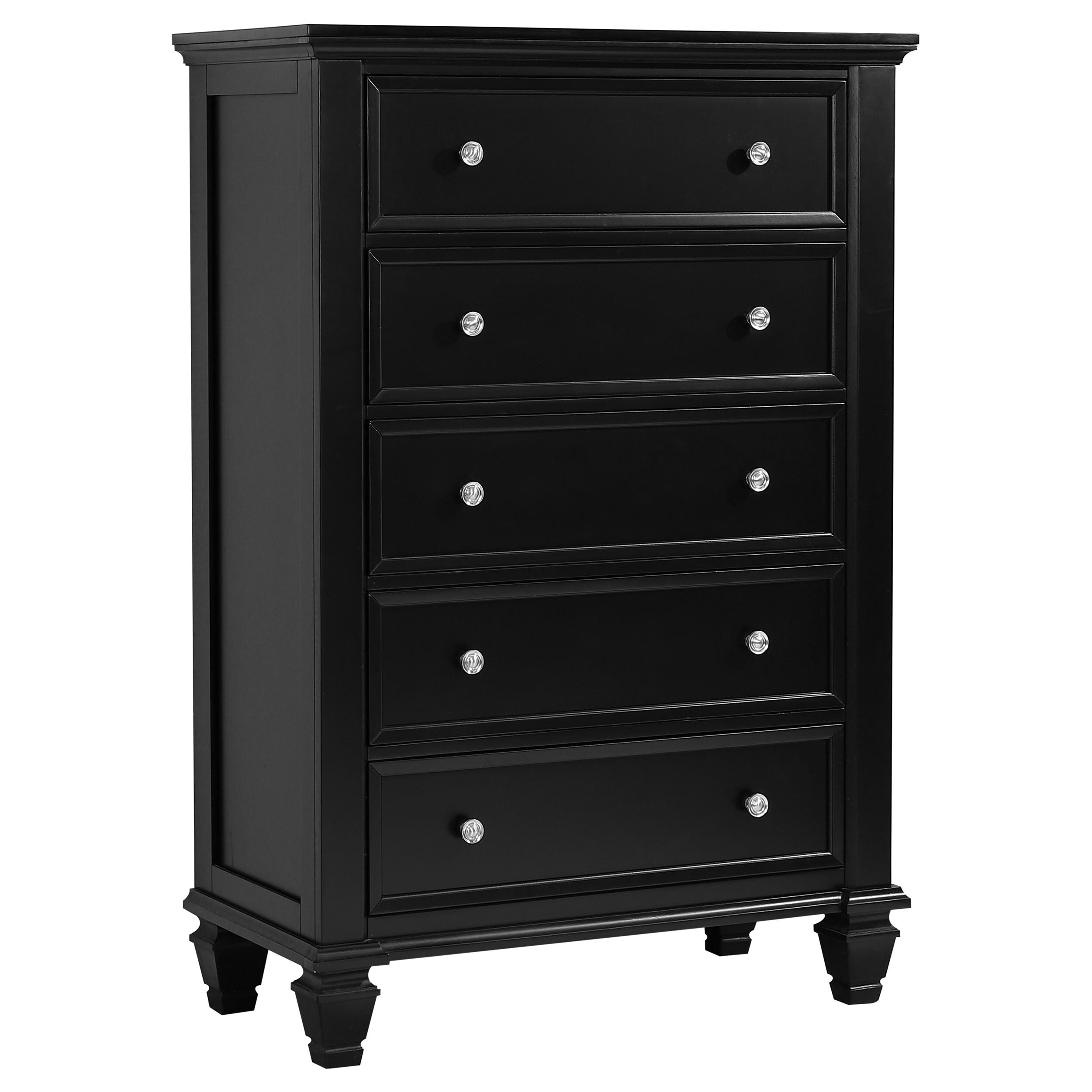 Coaster Furniture Sandy Beach 5 Drawer Rectangular Chest Black And Cream White