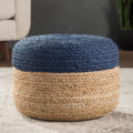 The Curated Nomad Camarillo Modern Tan Cylindrical Shape Jute Pouf