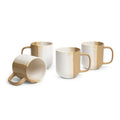 Sango Phoebe Caramel White Coffee Mugs Set Of 4 15 Oz Ceramic Cups