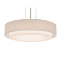 Sanibel 16 Inch Satin Nickel Led Pendant Linen White Shade