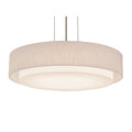 Sanibel 18 Inch Satin Nickel Led Pendant Linen White Shade