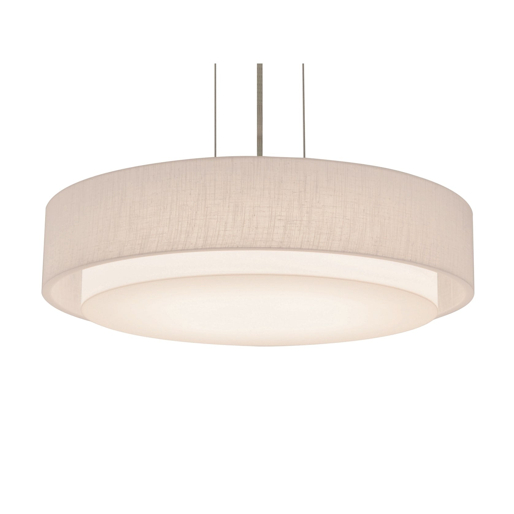 Sanibel 23 Inch Satin Nickel Led Pendant Linen White Shade