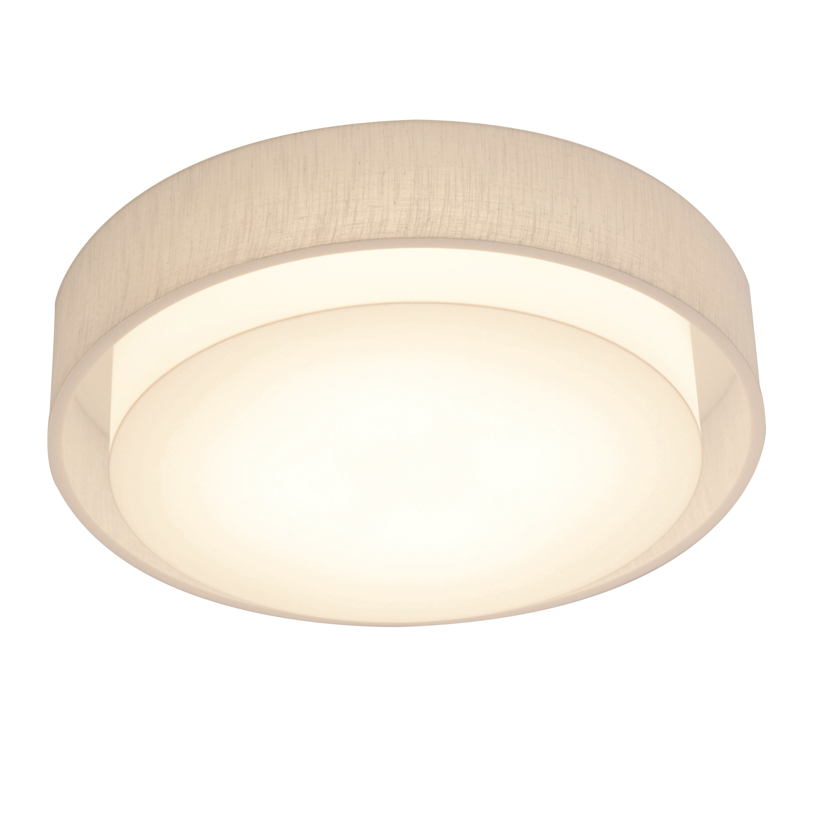 Sanibel 23 Inch White Led Flush Mount Linen White Shade