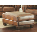 Sanremo Top Grain Leather Ottoman By Greyson Living
