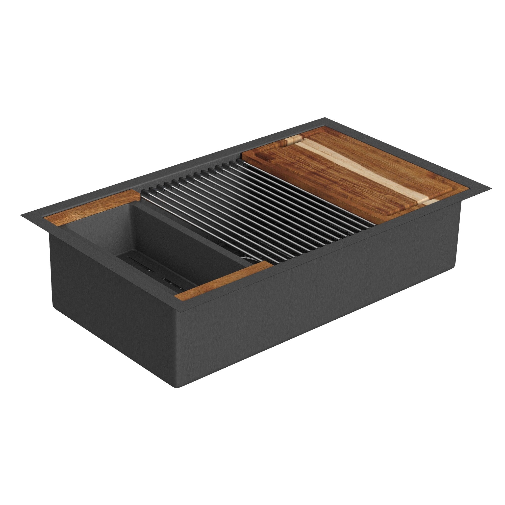 Santa Cruz Dual Mount Single Bowl 30 In. Sink With Accessories
