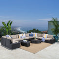 Havenside Home Best Sail Bridge 12 Piece Brown Wicker Sofa Set With Cushions