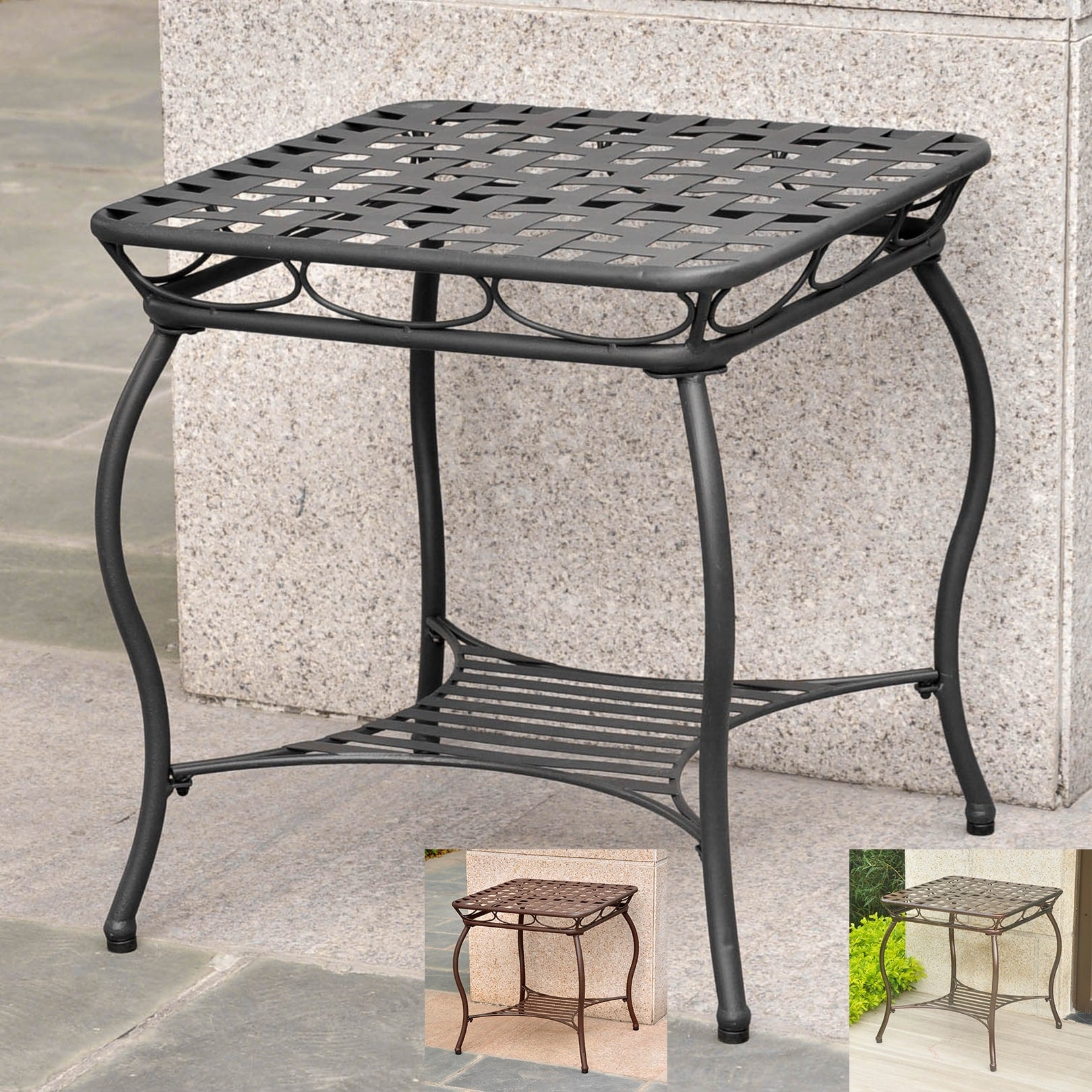 International Caravan Sante Fe Nailhead 20 Inch Side Table