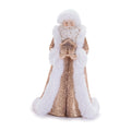 Santa Figurines With House In Gold And White Set Of 2