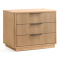 Santa Monica Modern Natural Oak 3 Drawer Nightstand