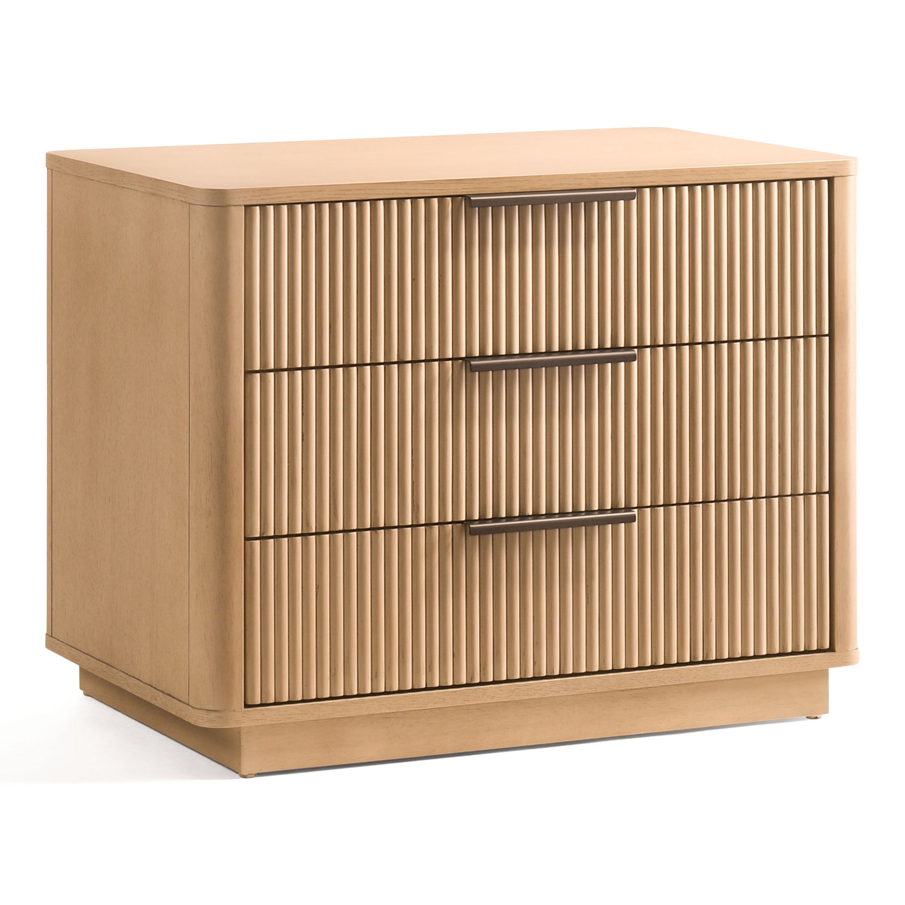 Santa Monica Modern Natural Oak 3 Drawer Nightstand