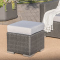 Santa Rosa Outdoor 16 Inch Square Wicker Ottoman With Cushion By Christopher Knight Home