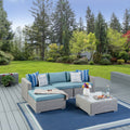 Santa Rosa Outdoor 5 Piece Wicker Seating Sectional Set With Cushions By Christopher Knight Home
