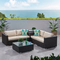 Santa Rosa Outdoor 6 Piece Wicker Sectional Sofa With Storage By Christopher Knight Home