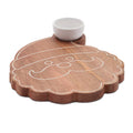 Santa Wood Platter With Ceramic Dip Bowl 12 L