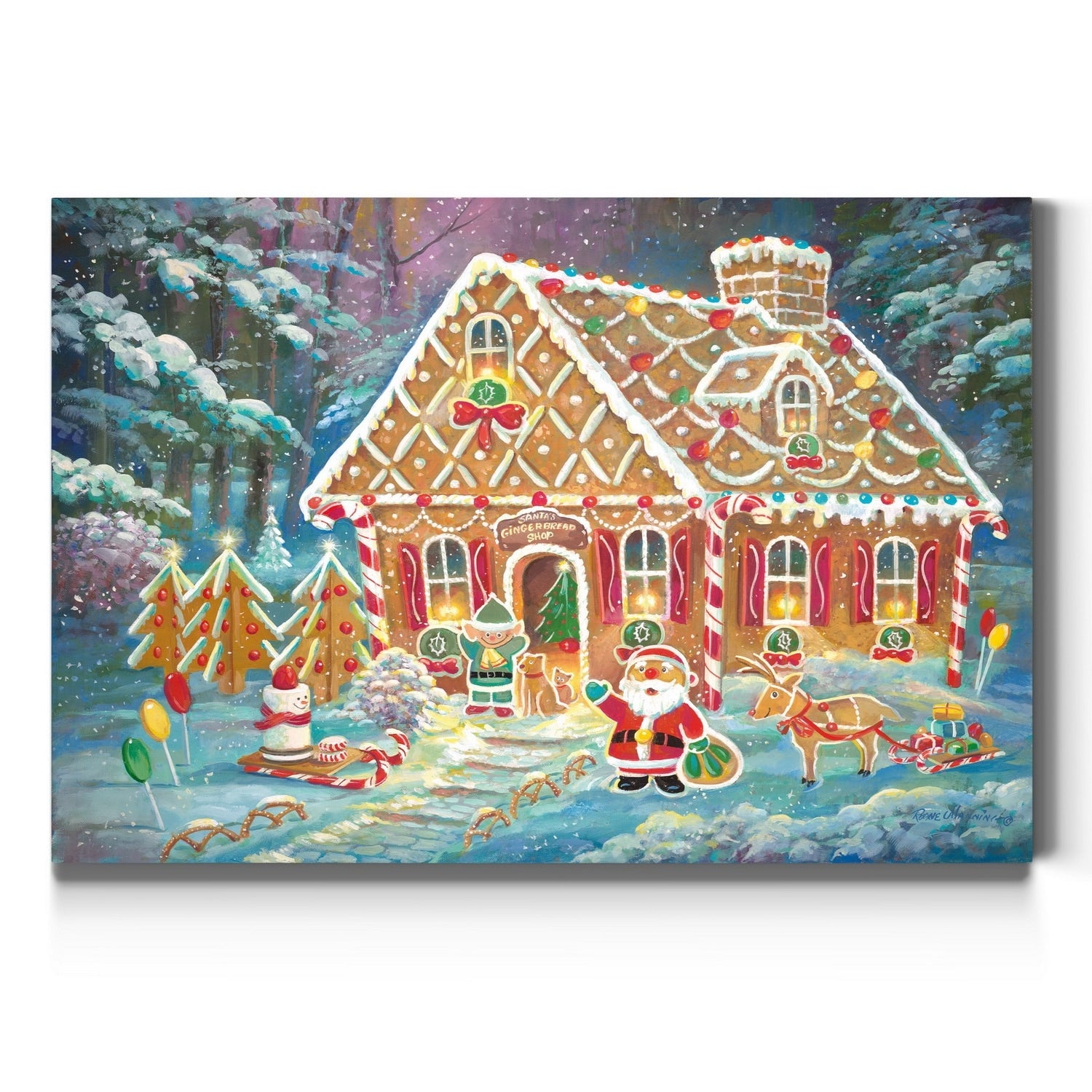 Santas Ginger Workshop Premium Gallery Wrapped Canvas Ready To Hang