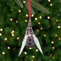 6.25 Tiny Christmas Santa Gnome With Plaid Hat And Striped Arms