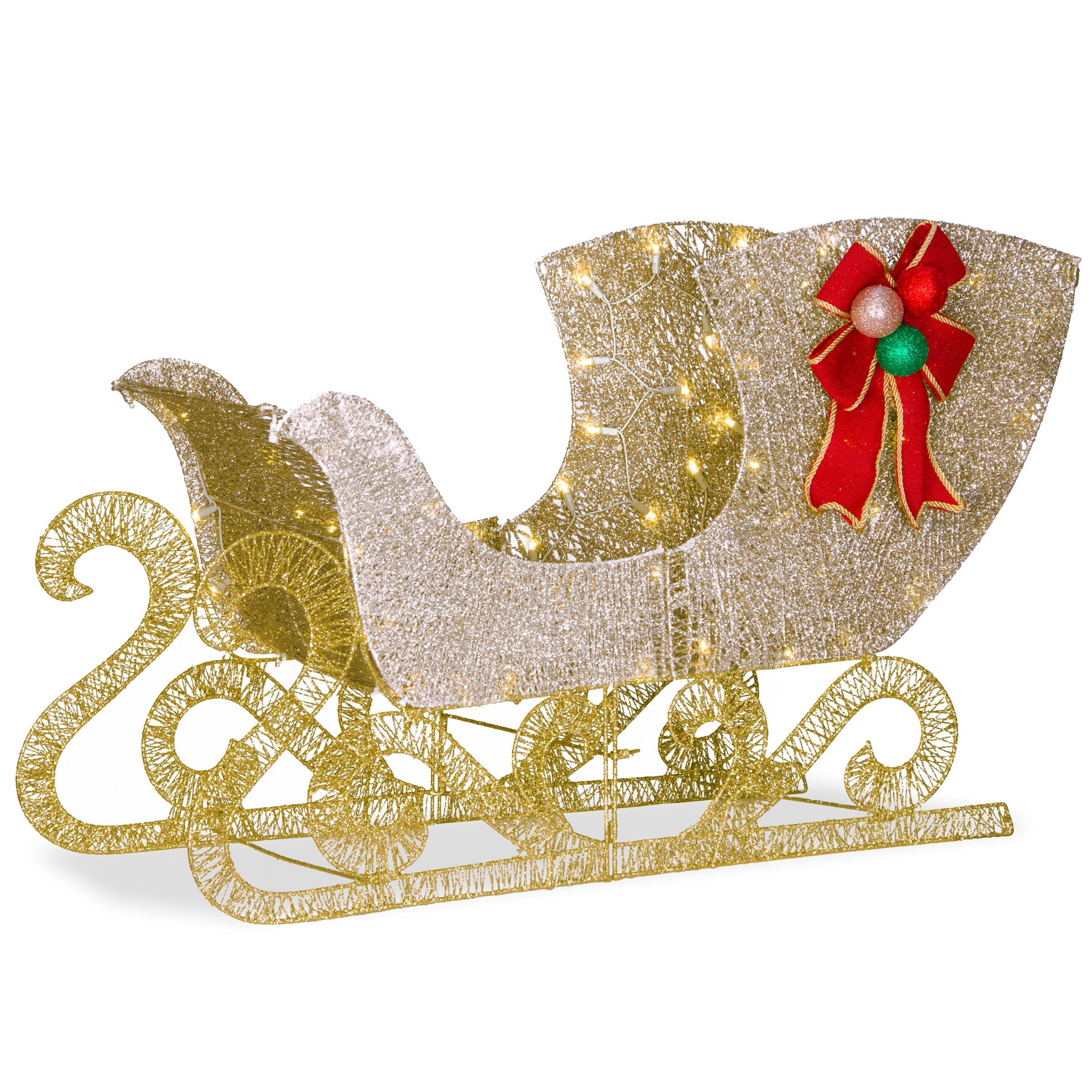National Tree Company 38 Christmas Decorative Crystal Splendor Santas Sleigh With White Led Lights