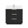 Santarem Single Vanity With Pure White Quartz Stone Top Without Mirror