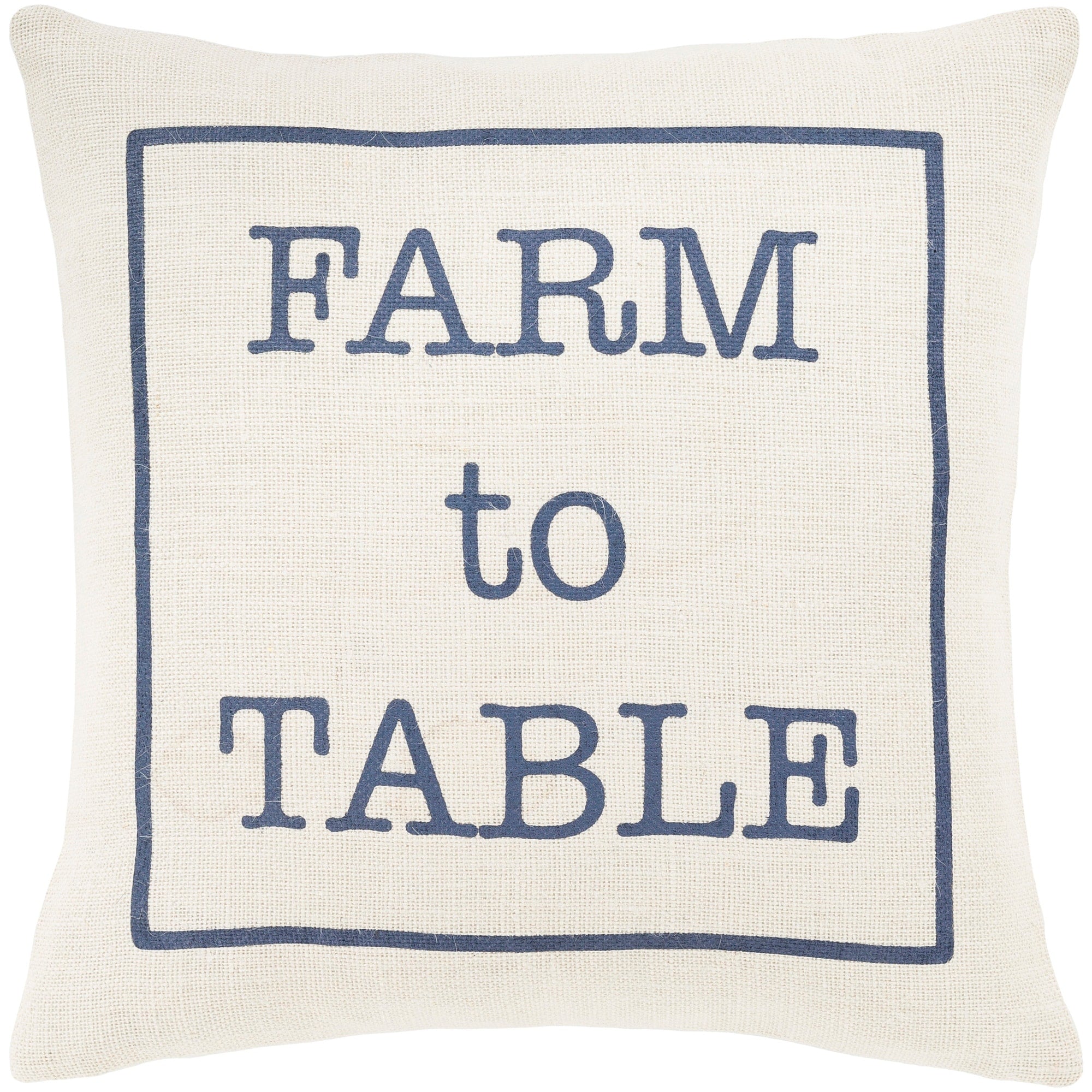 Santiago Cream Navy Modern Farmhouse Throw Pillow Cover 18 X 18