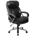 Santoro Big Tall Black Leather Executive Adjustable Swivel Office Chair With Wide Cushioned Seat And Padded Arms