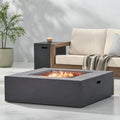 Santos Outdoor 40 Inch Square Propane Fire Pit Table W Tank Holder By Christopher Knight Home