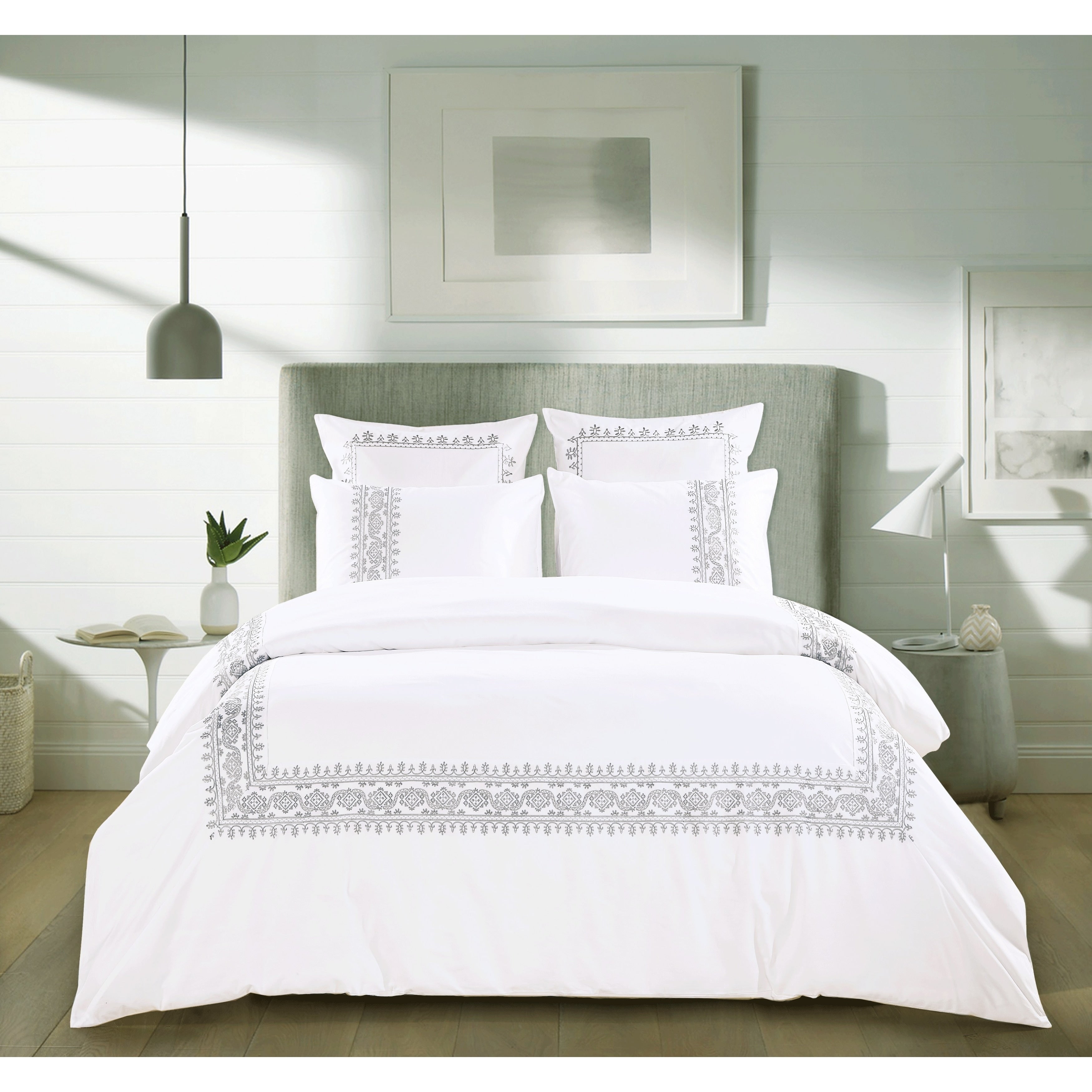 Broderie Ensemble Housse De Couette Collection Sanya Embroidery Duvet Set Grey