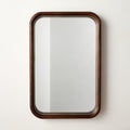 Saone Acacia Wood Round Wall Mirror 48in
