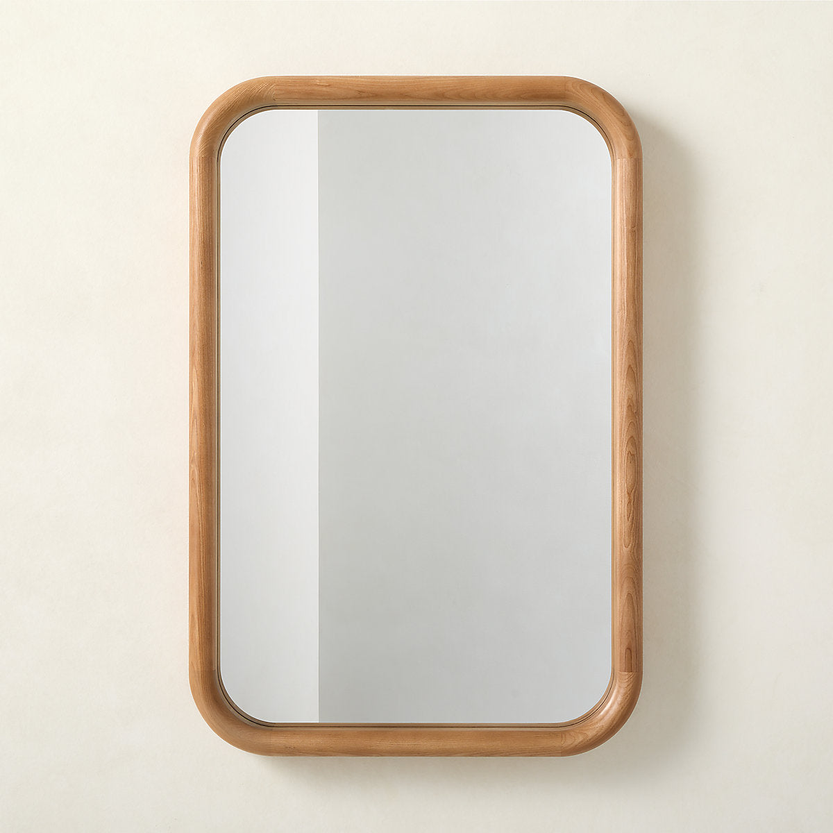 Saone Ash Wood Round Wall Mirror 36in