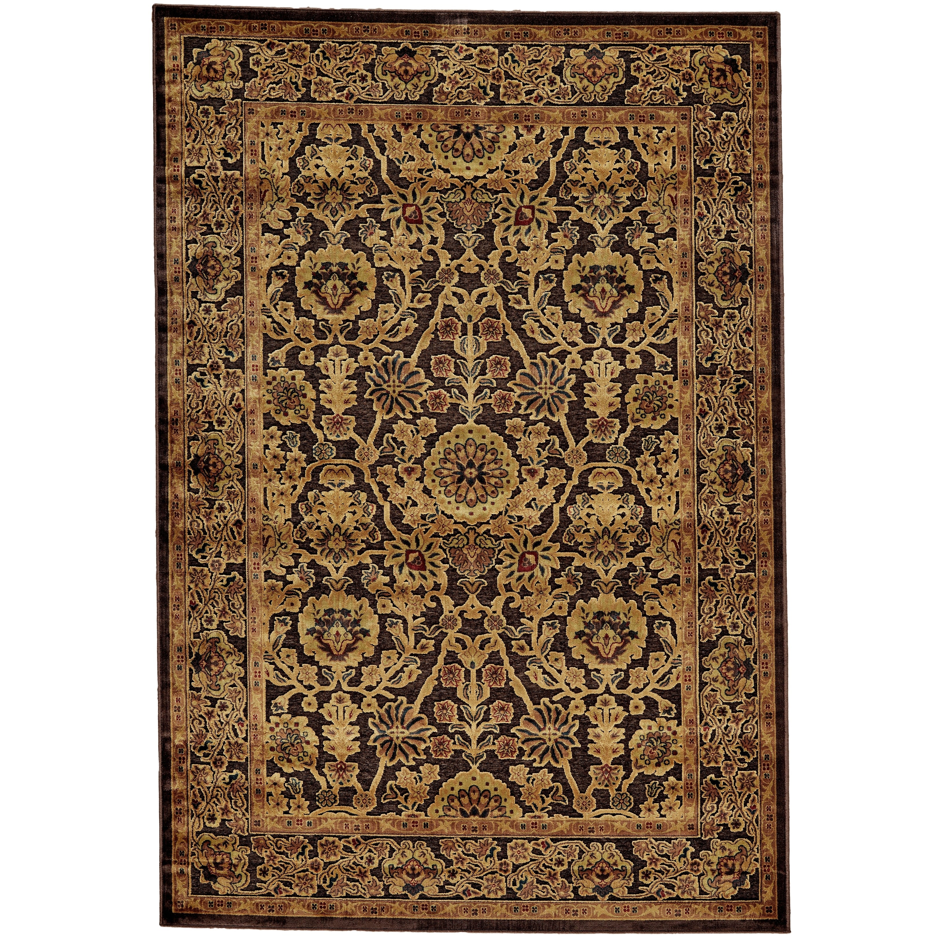 Grand Bazaar Power Loomed Viscose Soho Rug In Dark Chocolate 5 3 X 7 6 53 X 76