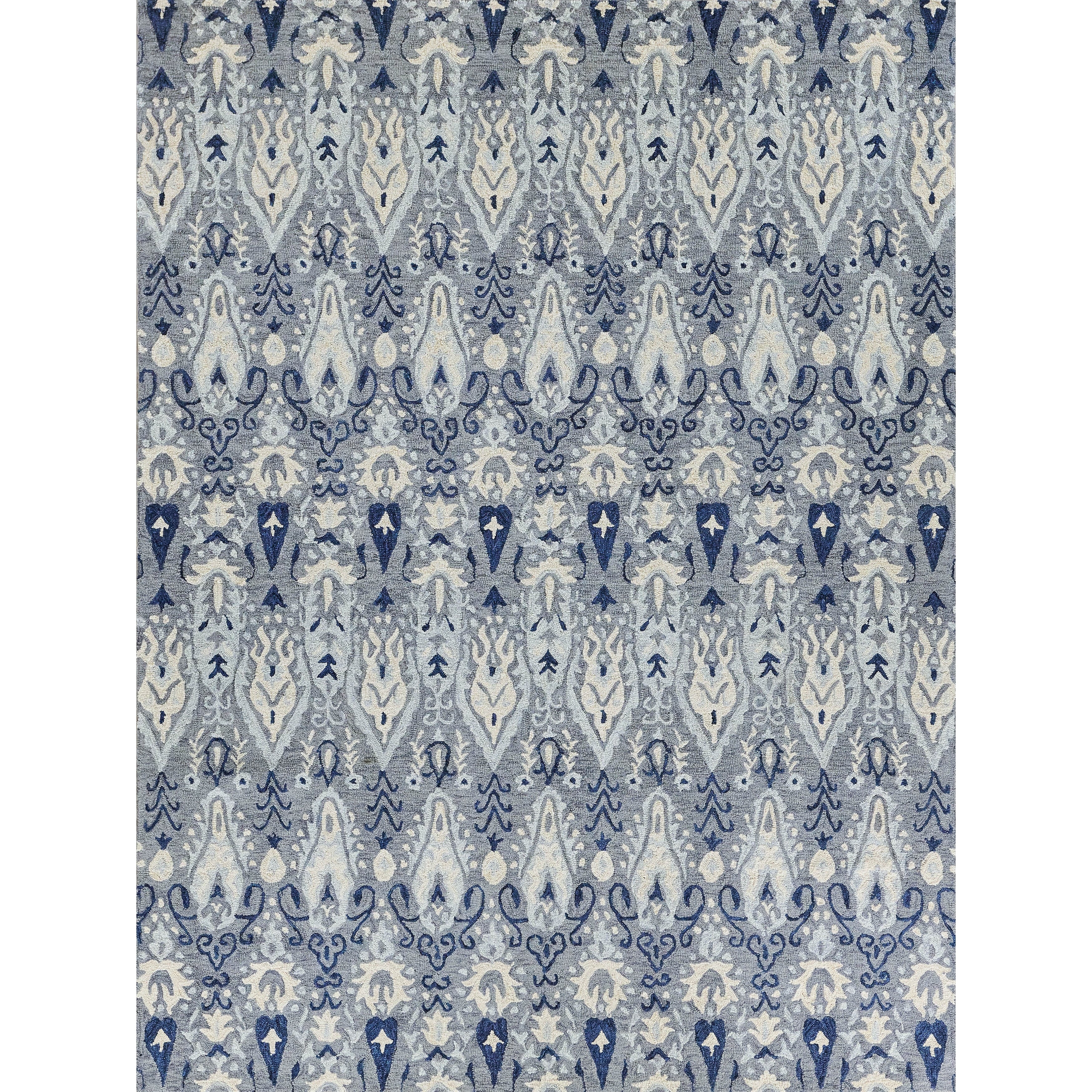 Sarasota Hand Tufted New Zealand Wool Gray Light Blue Area Rug