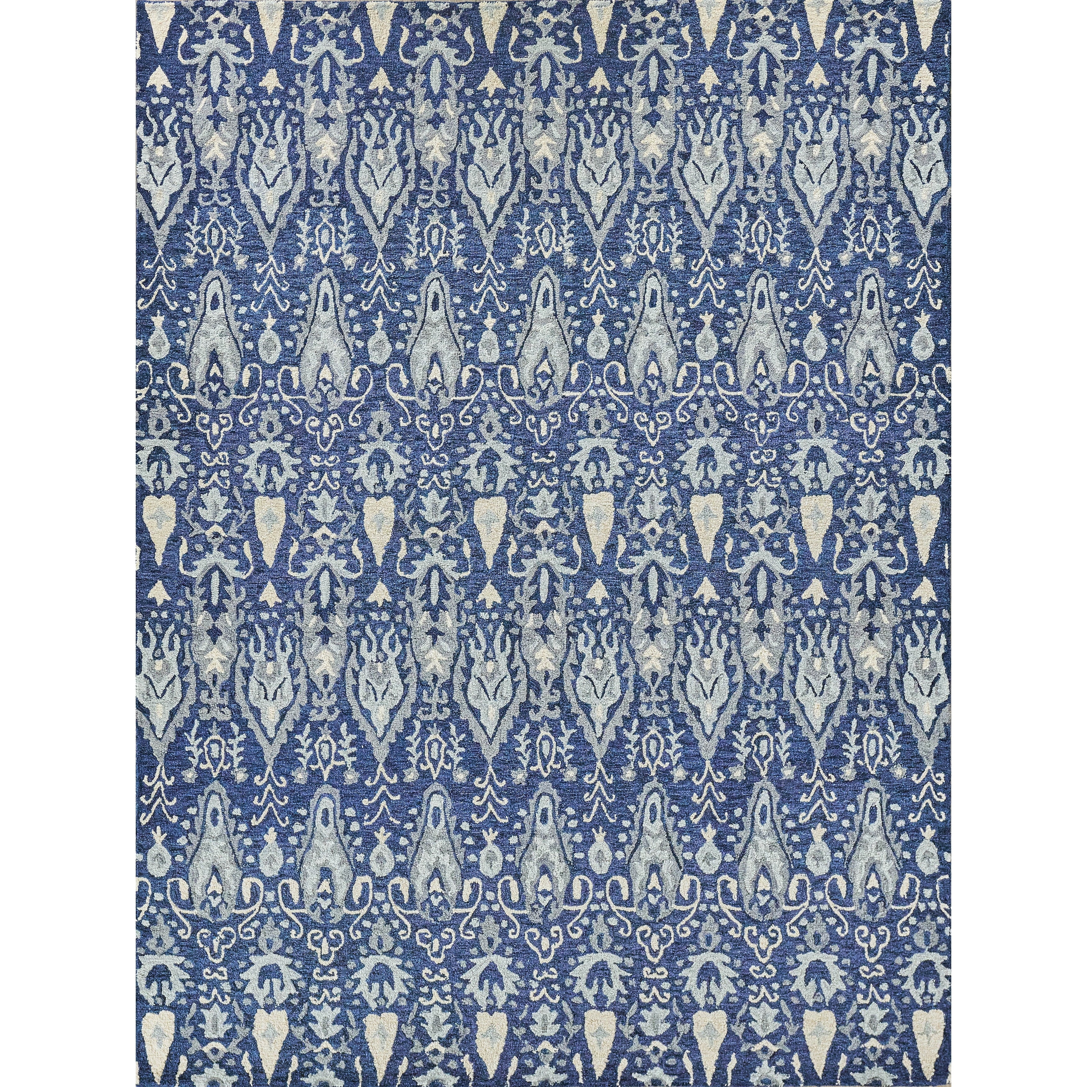 Sarasota Hand Tufted New Zealand Wool Navy Gray Area Rug