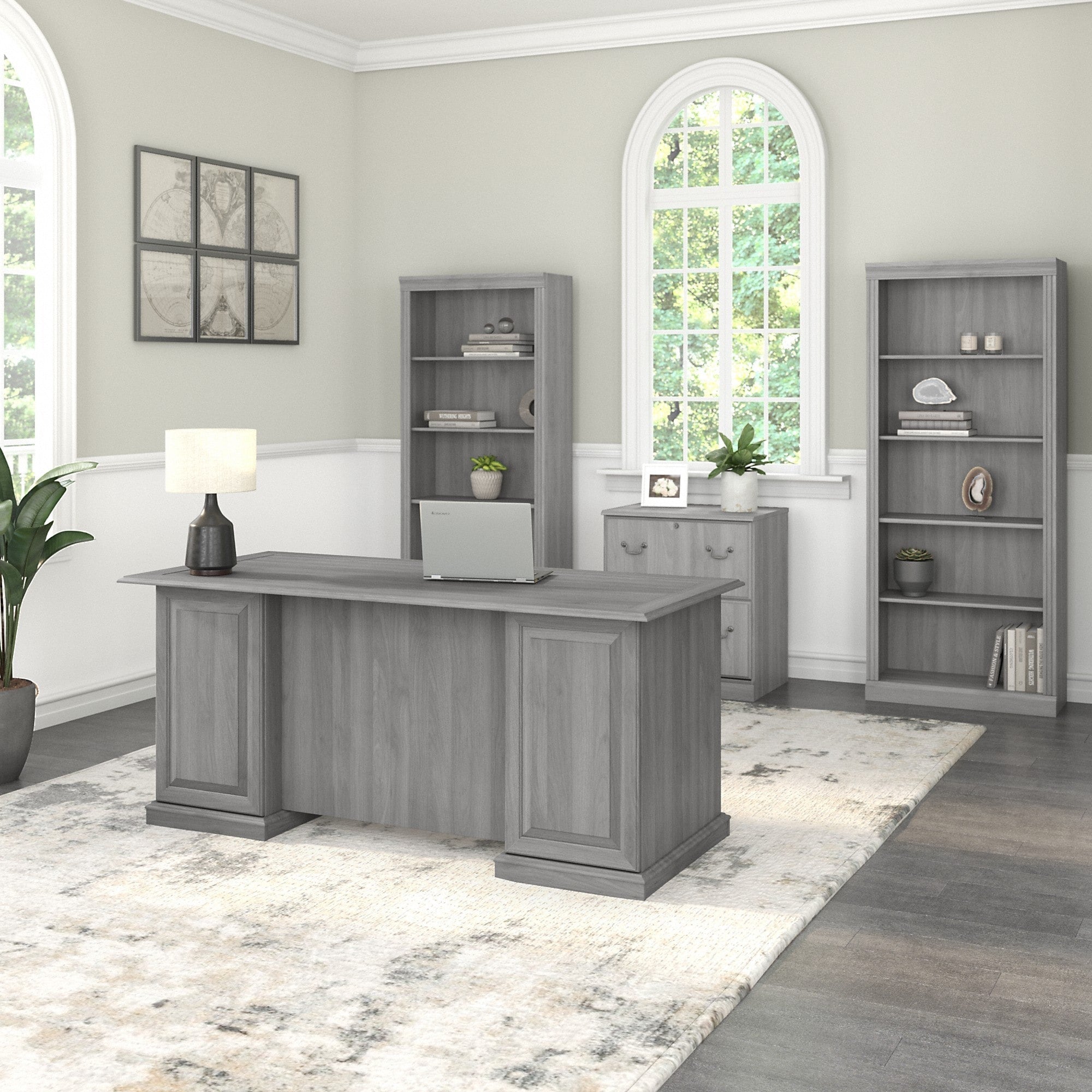 Saratoga Executive Desk File Cabinet And Bookcases By Bush Furniture