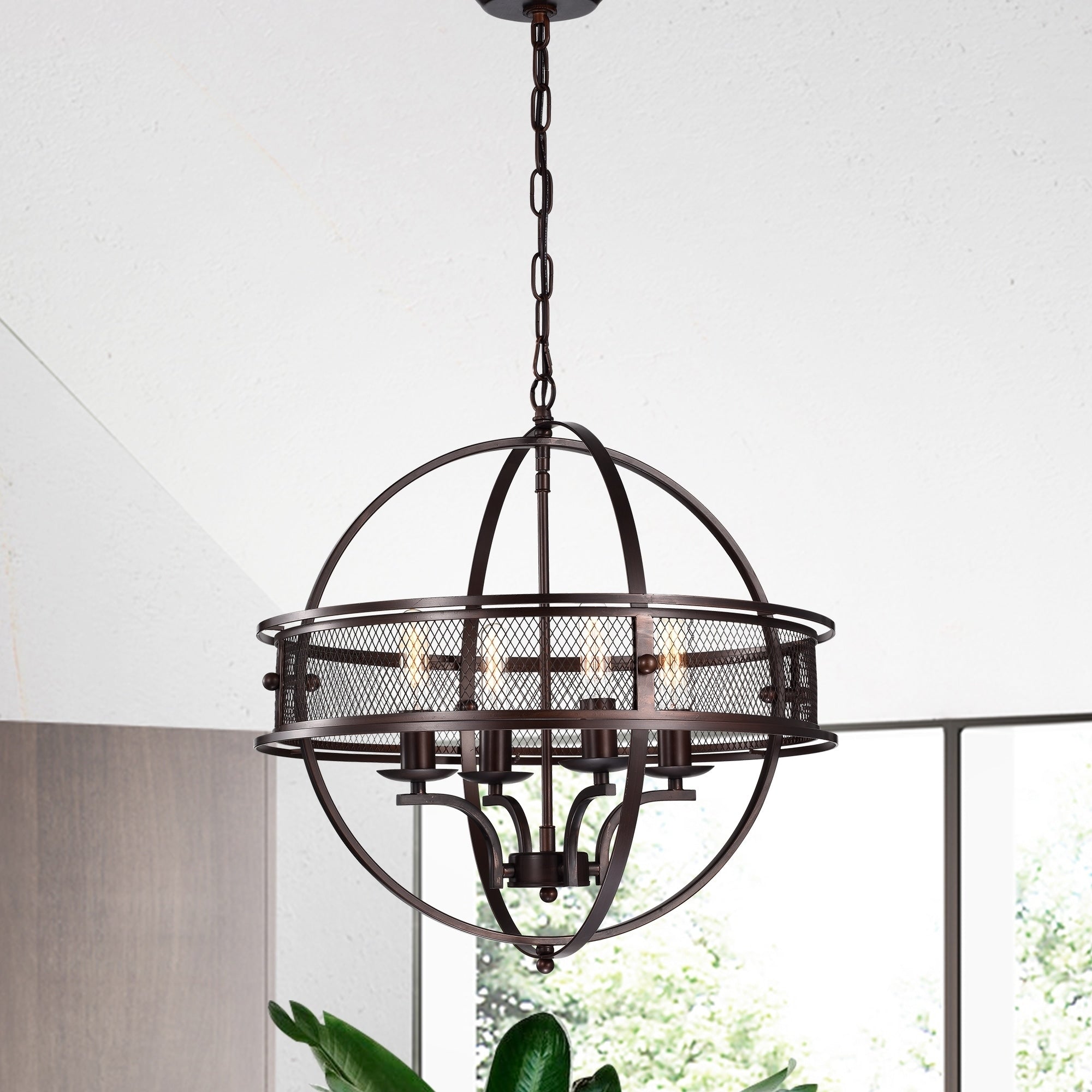 Sario Matte Black 4 Light Chandelier