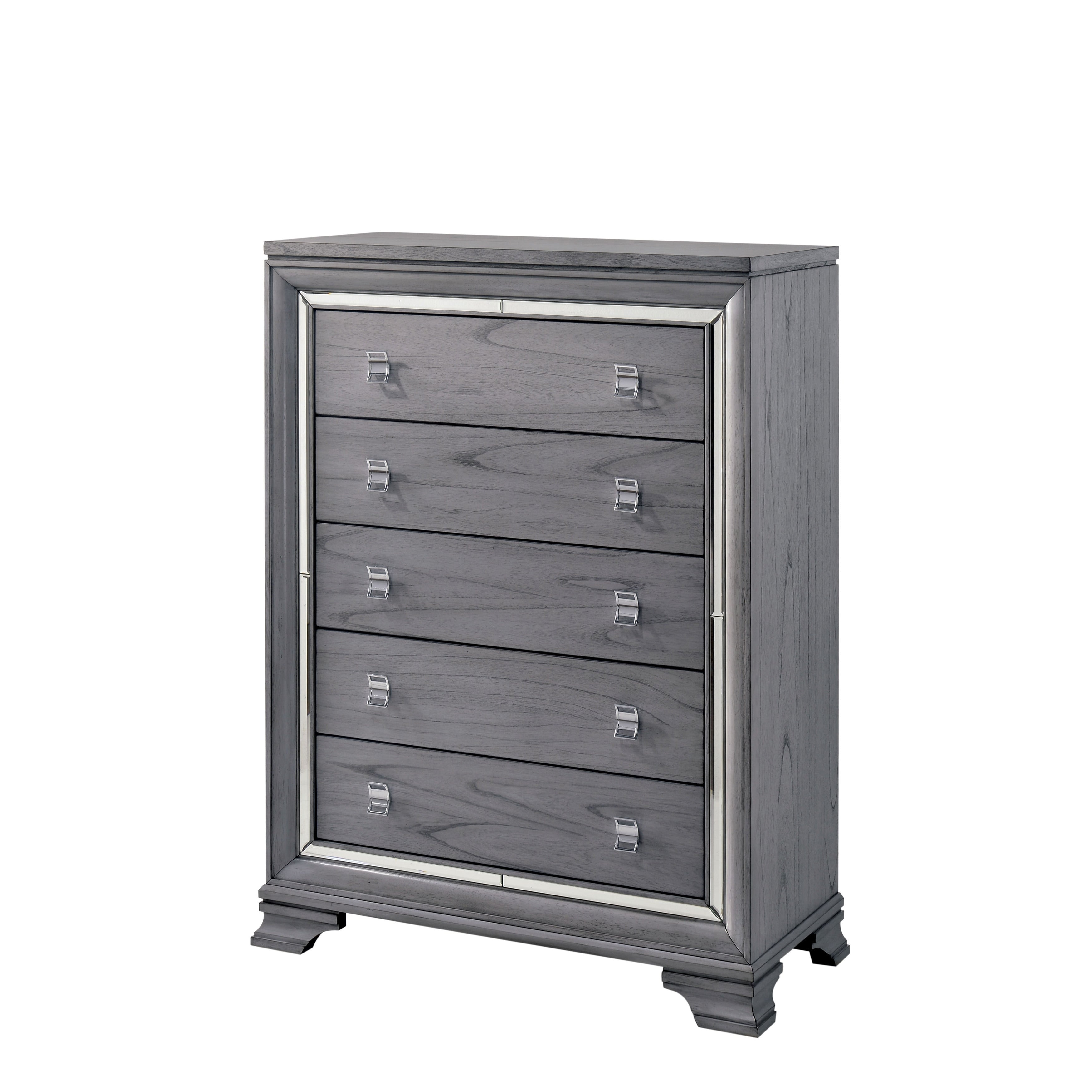 Sarita Transitional Light Grey 5 Drawer Chest By Foa