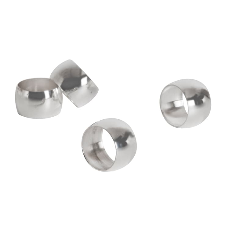 Saro Silver Round Shape Napkin Ring Set Of 4