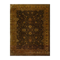 Sarouk Hand Knotted 300 Kpsi Chocolate Gold Wool Persian Oriental Area Rug 9X12 08 08 X 11 04