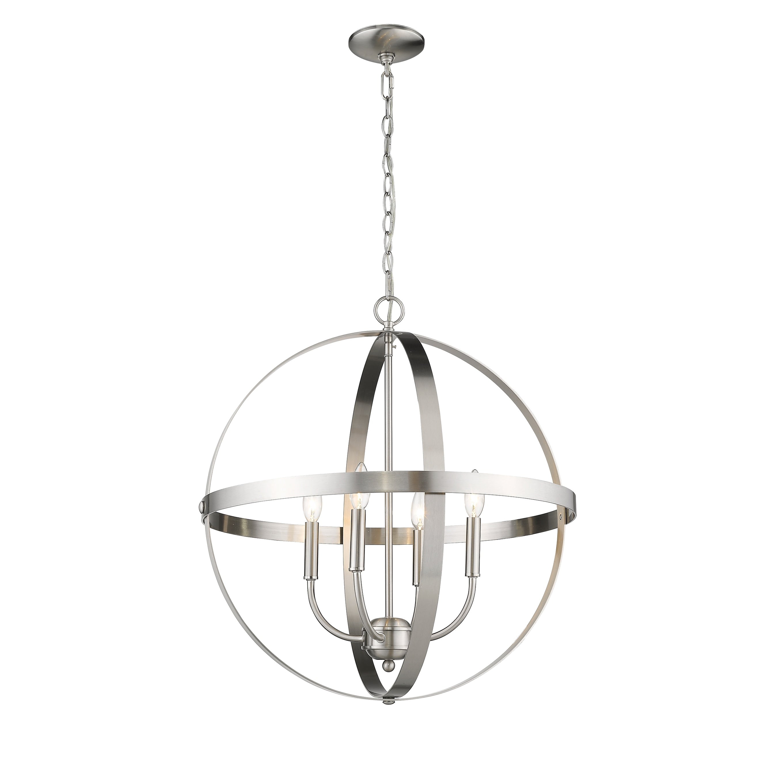 Satin Nickel Globe 4 Light 24 X 25 Modern Pendant