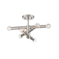 Satin Nickel Modern 6 Light Semi Flush Sputnik Ceiling Light